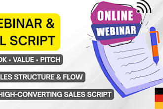 write your webinar, workshop or vsl script for your offer