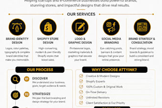 create a professional logo, brand identity, and shopify store