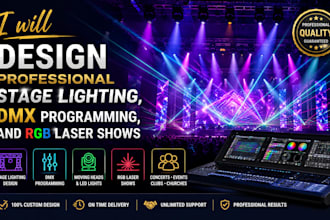 design professional stage lighting, dmx programming, and rgb laser shows
