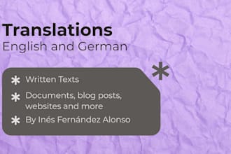 translate texts from english and german into spanish