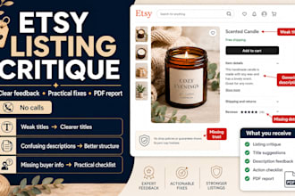 critique your etsy shop and listings with actionable fixes