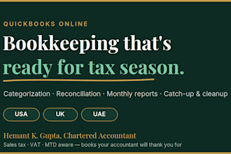 do quickbooks online bookkeeping for USA, UK and uae businesses