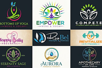 design holistic health wellness spiritual yoga spa logo