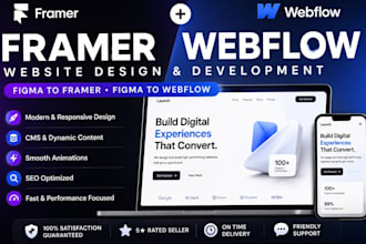 design webflow website, framer website, figma to webflow or framer