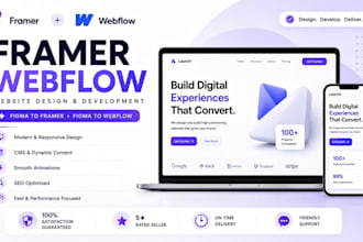 design webflow website, framer website, figma to webflow or framer