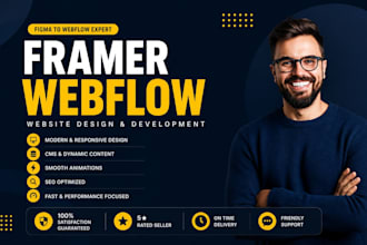 design webflow website, framer website, figma to webflow or framer
