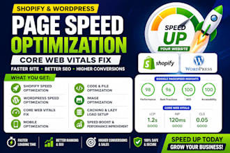 shopify page speed optimization wordpress speed optimization core web vitals fix