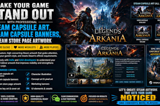 create professional steam capsule art and game store graphics