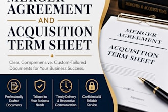 create a merger agreement and acquisition term sheet