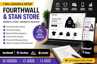 design fourthwall store setup stan store merch pod fourthwall website design