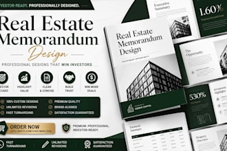 design a professional commercial real estate offering memorandum,brochure