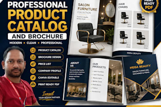 design a professional product catalog and brochure