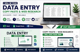 do accurate data entry, copy paste, and web research
