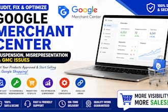 audit and fix google merchant center suspension,misrepresentation and gmc issues