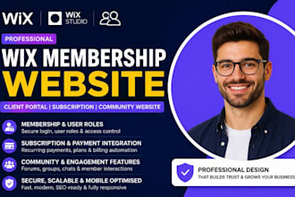 design wix membership website client portal subscription community website
