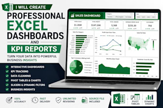 create professional excel dashboards and KPI reports