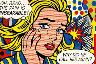 draw pop art portrait in roy lichtenstein style
