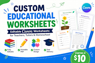 design professional educational worksheets in canva for teachers