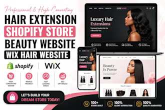 create hair extension shopify store beauty website wix hair extension website