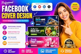 design professional facebook cover, banner and social media cover