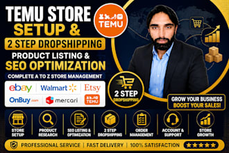 do temu store setup and 2 step dropshipping a to z