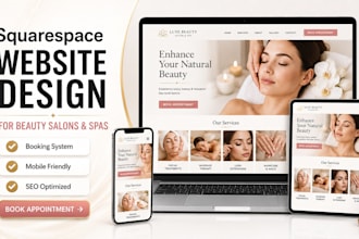 design squarespace beauty website for salon , spa , nail tech and esthetician