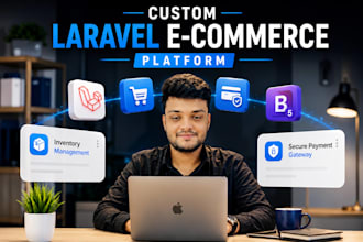 develop a custom ecommerce website using laravel and react