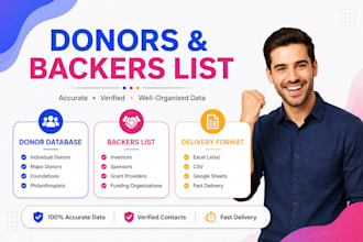 build verified donor and backer lists for nonprofits and fundraising campaigns