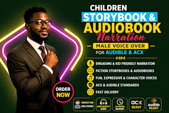narrate your children fiction storybook or audiobook voice over for audible acx