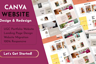 design canva website canva landing page website,  canva ugc portfolio templates