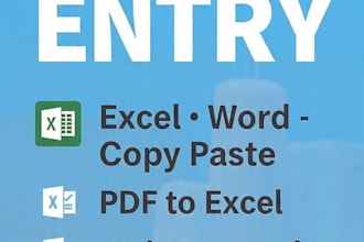 do accurate data entry, copy paste, excel and PDF conversion