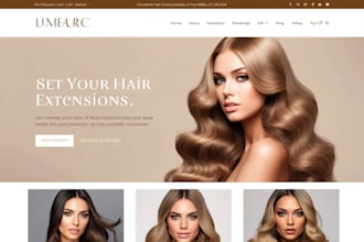 design hair extension website hair care store wig hair shopify beauty website