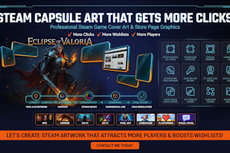 design steam capsule art, steam game cover art and capsule banners