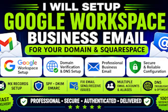 setup google workspace business email for squarespace domain dns