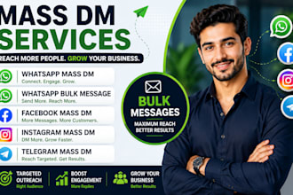 do instagram mass dm, telegram mass, whatsapp bulk messages and whatsapp mass dm