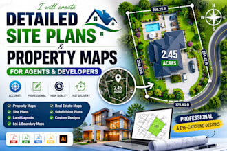 create detailed site plans and property maps for agents and developers