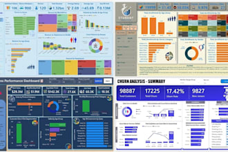 create custom data dashboard and data visualization reports