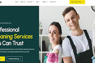 setup cleaning booking website with staff schedule and payment