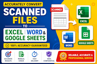 accurately convert scanned PDF to excel, word and google sheets