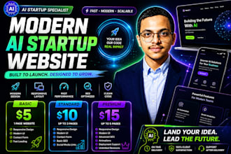 build a modern ai startup website