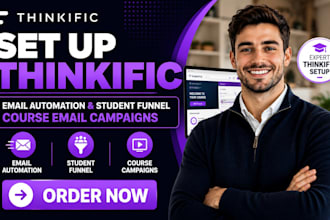 setup thinkific email automation student funnel course email campaigns