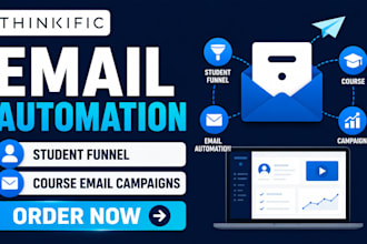 setup thinkific email automation student funnel course email campaigns