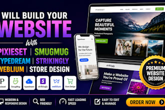 build your website via pixiest smugmug typedream strikingly weblium store design