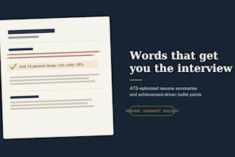 write professional ats optimized resume summary and bullets