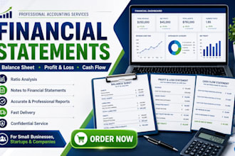 prepare financial statements, profit and loss, balance sheet and cash flow