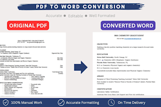 convert PDF to word manually with accurate formatting