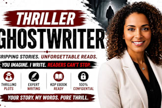 be thriller ghostwriter, fiction book writer, KDP ebook writer, ghost writer
