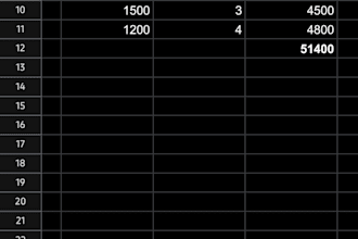 do google sheets data entry with formulas and total calculation
