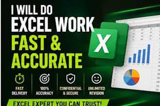 do excel data entry, pivot tables, formatting, charts and graphs
