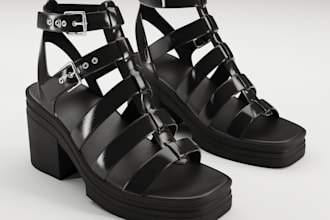do 3d heel design and shoe tech pack realistic footwear for manufacturing